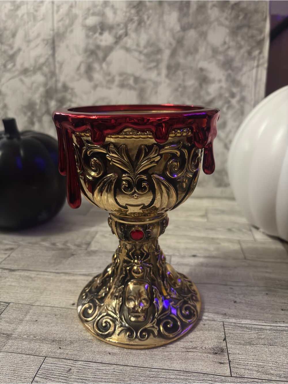 Bath & body Works three wick Halloween goblet candle  holder